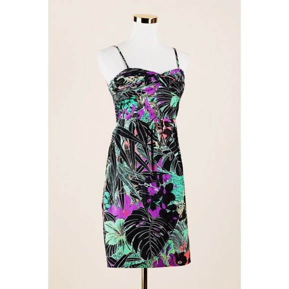 Esmé & Esyllte Dresses & Skirts - Sz 0 Anthropologie Edmé Esyllte Strapless Multicolor Jungle Print Mini Dress EUC